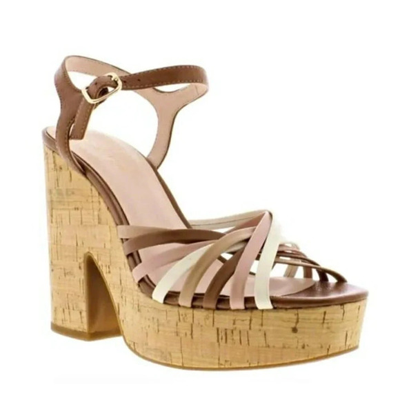 Kate Spade Women's Glow Leather Dressy Platforms Multi Toast Size 9.5 MSRP $228 - Picture 1 of 10